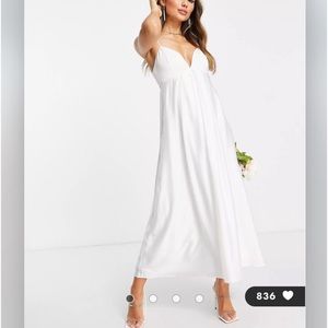 Ivory Satin Midi Dress